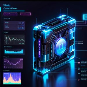 Futuristic Banner – AI Design Inspired by Midjourney & High-tech digital banner showcasing futuristic AI design with visual dashboards and glowing elements, combining Midjourney lighting and Photoshop UI elements