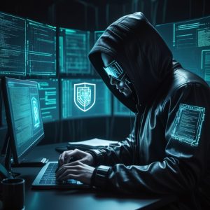 Cybersecurity expert auditing smart contracts in a Web3 environment