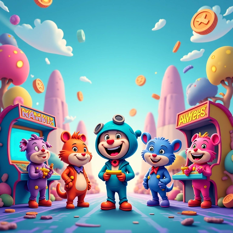 Cartoon-style banner of NFT gamer types in 2025: Hamster, Whale, Farmer, Flipper, and Rage Quitter in a colorful Web3 world.