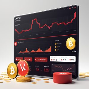 Illustration showing risks in crypto passive income: smart contract exploits, DAO regulations, token price drops, and depeg warnings.