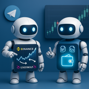 Crypto trading bots executing automated strategies like arbitrage and whale tracking